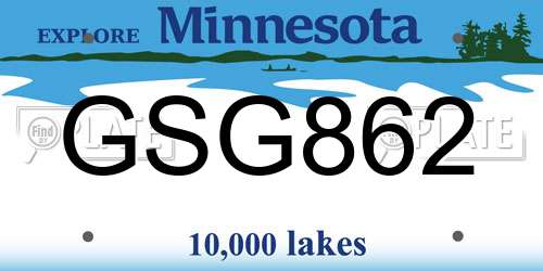 GSG862 Minnesota License Plate