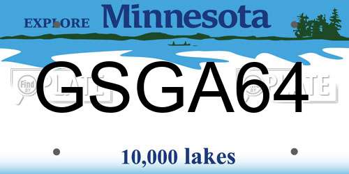 GSGA64 Minnesota License Plate
