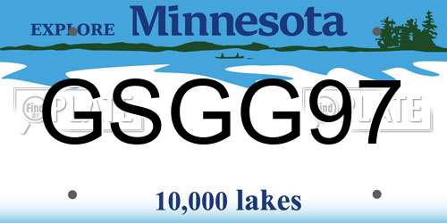 GSGG97 Minnesota License Plate