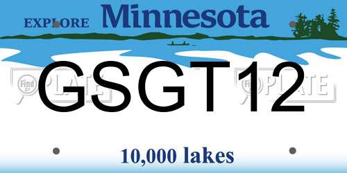 GSGT12 Minnesota License Plate