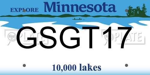 GSGT17 Minnesota License Plate
