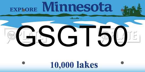 GSGT50 Minnesota License Plate