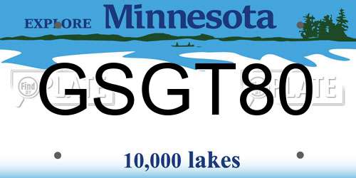 GSGT80 Minnesota License Plate