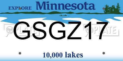 GSGZ17 Minnesota License Plate