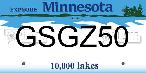 GSGZ50 Minnesota License Plate