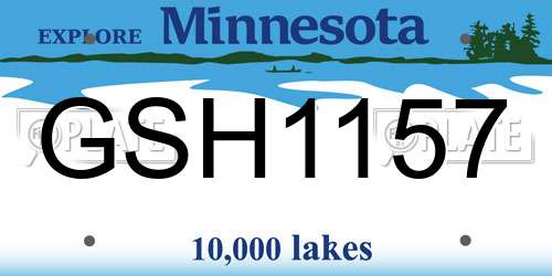 GSH1157 Minnesota License Plate