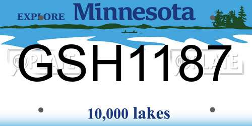 GSH1187 Minnesota License Plate