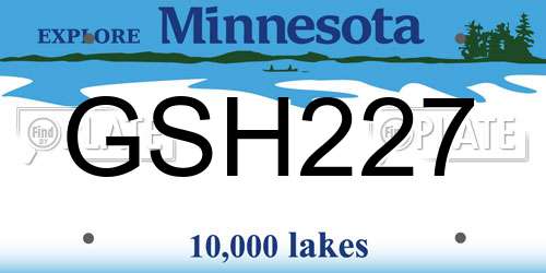 GSH227 Minnesota License Plate