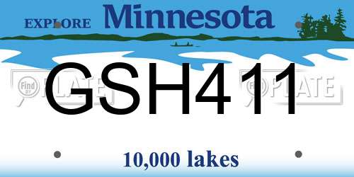 GSH411 Minnesota License Plate