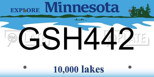 GSH442 Minnesota License Plate