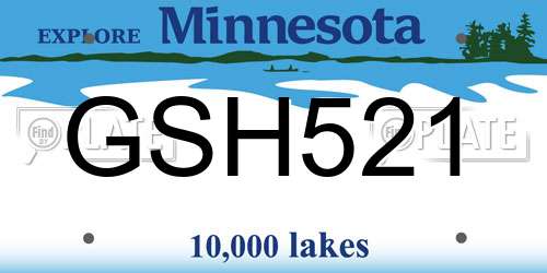 GSH521 Minnesota License Plate