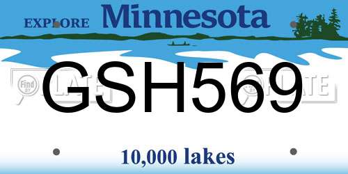 GSH569 Minnesota License Plate