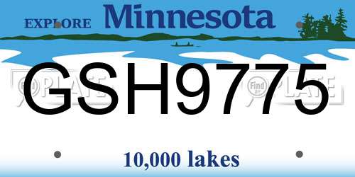 GSH9775 Minnesota License Plate