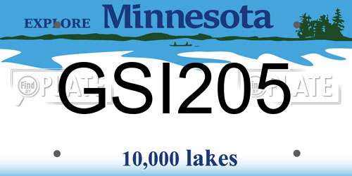GSI205 Minnesota License Plate