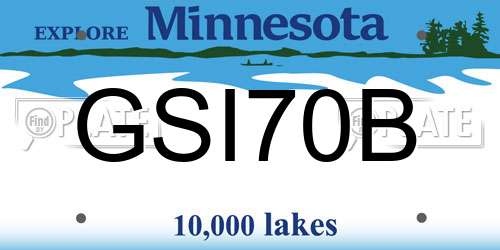 GSI70B Minnesota License Plate