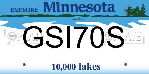 GSI70S Minnesota License Plate