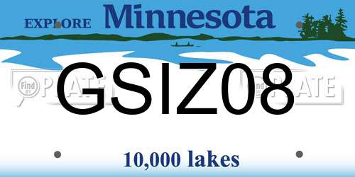 GSIZ08 Minnesota License Plate