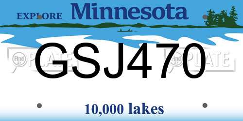 GSJ470 Minnesota License Plate