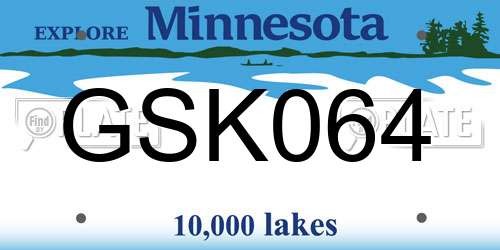 GSK064 Minnesota License Plate