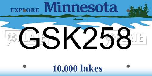 GSK258 Minnesota License Plate