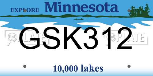 GSK312 Minnesota License Plate
