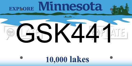 GSK441 Minnesota License Plate