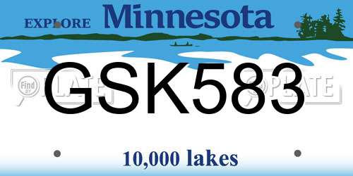 GSK583 Minnesota License Plate