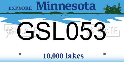 GSL053 Minnesota License Plate