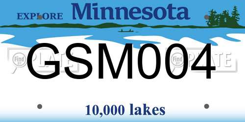 GSM004 Minnesota License Plate