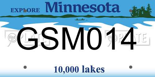 GSM014 Minnesota License Plate
