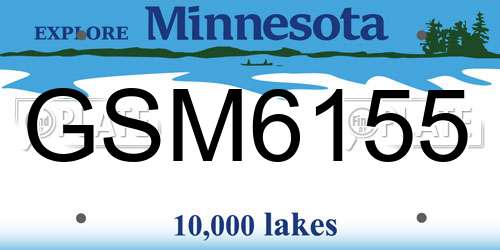GSM6155 Minnesota License Plate