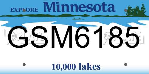 GSM6185 Minnesota License Plate
