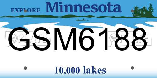 GSM6188 Minnesota License Plate