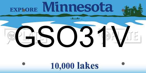 GSO31V Minnesota License Plate