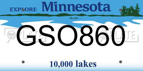 GSO860 Minnesota License Plate