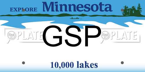 GSP Minnesota License Plate