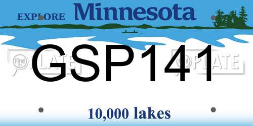 GSP141 Minnesota License Plate