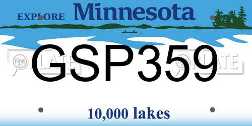 GSP359 Minnesota License Plate