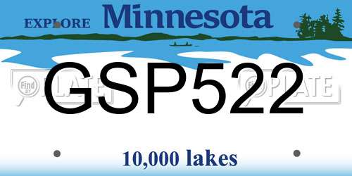 GSP522 Minnesota License Plate