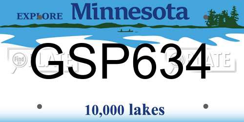 GSP634 Minnesota License Plate