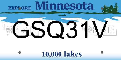 GSQ31V Minnesota License Plate
