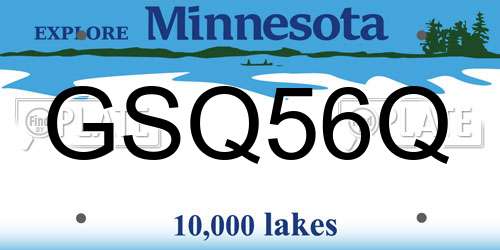 GSQ56Q Minnesota License Plate