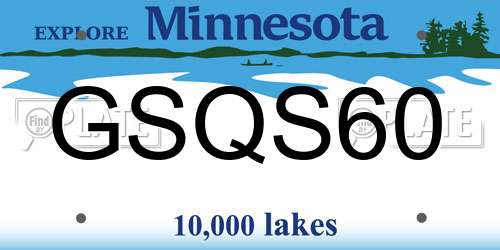 GSQS60 Minnesota License Plate