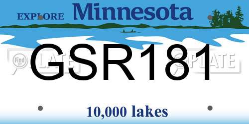 GSR181 Minnesota License Plate
