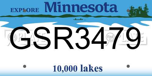 GSR3479 Minnesota License Plate