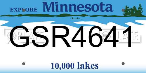 GSR4641 Minnesota License Plate