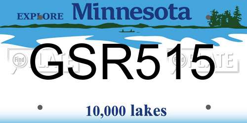 GSR515 Minnesota License Plate