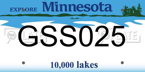 GSS025 Minnesota License Plate