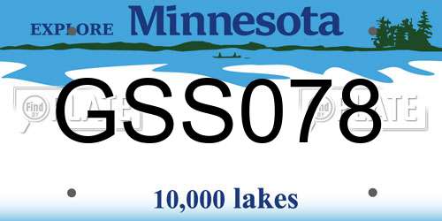 GSS078 Minnesota License Plate