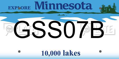 GSS07B Minnesota License Plate